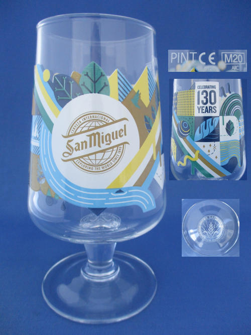 San Miguel 130 Years Glass