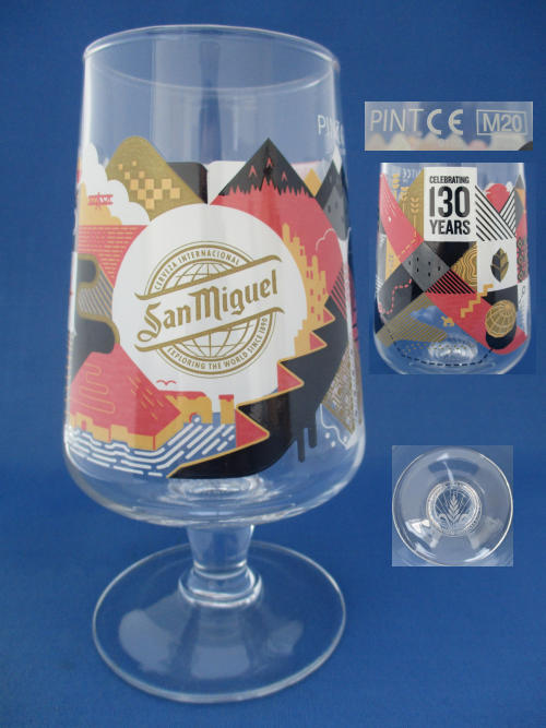 San Miguel 130 Years Glass
