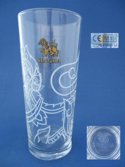 Singha Beer Glass 002602B151