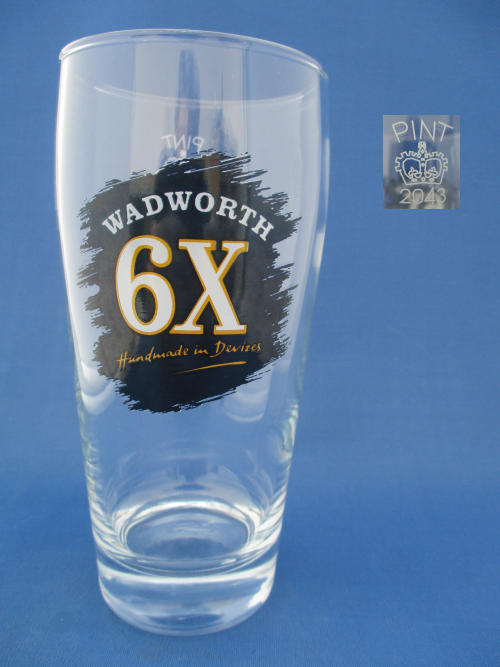 Wadworth 6X Beer Glass 002698B155