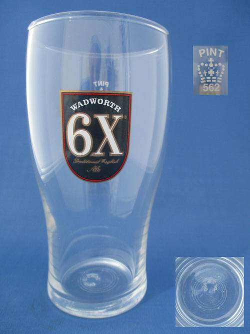 Wadworth 6X Beer Glass 002778B159