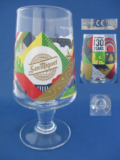 San Miguel 130 Years Glass