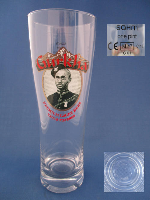 Gurkha Premium Lager Beer Glass